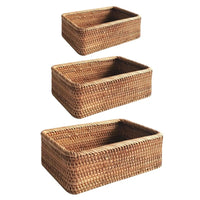 Hand-woven Rattan Wicker Basket storage for sundries bamboo organizer baset