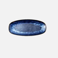 Japanese Kiln Glazed Blue Long Plate Household Steamed Fish Plate Large Dish Color Creative Sushi Plate-Letifly Lights and Decor