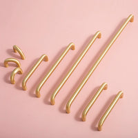 2.52"-15.74" Nordic Brass Long Furniture Handles Wardrobe Kitchen Cupboard Cloakroom Bedside Cabinet Handle Bedroom Accessories-Letifly Lights and Decor
