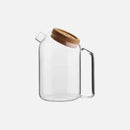 Glass Pitcher Cork Lid Heat Resistant Large Capacity Minimalist Pour Spout