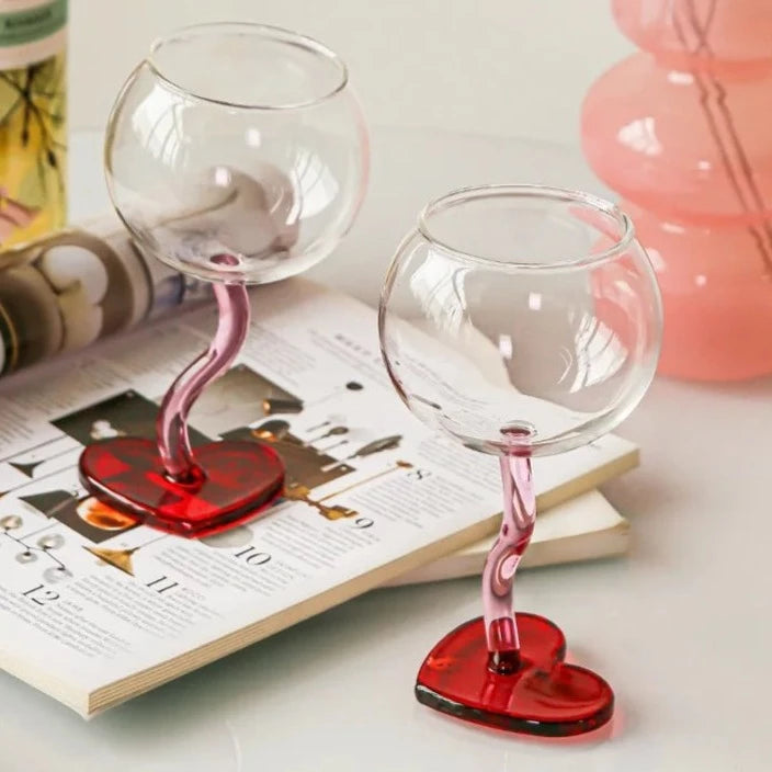 Heart glass creative wine glass goblet 