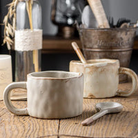 Retro Ceramic Coffee Mug handcrafted rustic coffee and vintage tea cup 