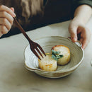 Kinglang NEW Ceramic Japanese Handmade Plate Retro Food Dinner Dish Plate with Handle-Letifly Lights and Decor