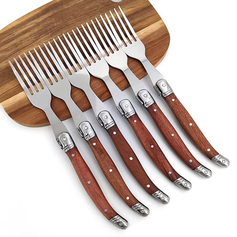 Heritage Laguiole Wood & Stainless Steel Cutlery Set-Letifly Lights and Decor
