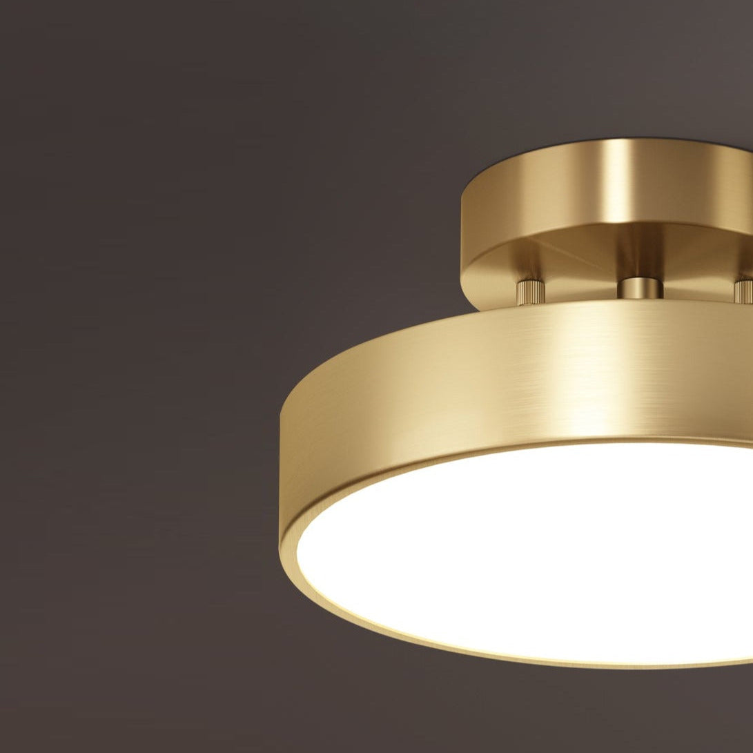 Round Gold Black Disc Metal Iron Ceiling Mounted Light 