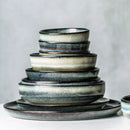 Kiln Glazed Sallow ceramic Plates Bowls gradient dinnerware in earth tones