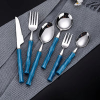 Stainless steel cutlery with acrylic handles - creative Western-style steak cutlery and dessert spoons-Letifly Lights and Decor