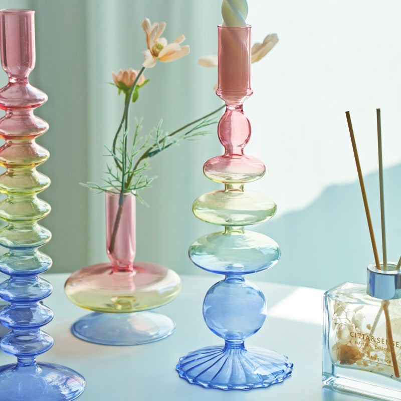 Verre Bougeoir Arc-en-Ciel
