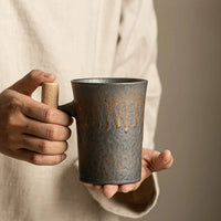 Ceramic coffee mug artisan handcrafted textured glaze durable drinkware