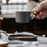 Ceramic coffee mug artisan handcrafted textured glaze durable drinkware