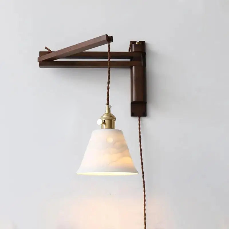 Walnut Wood Adjustable Wall Lamp