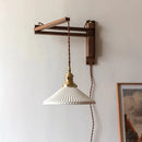 Walnut Wood Adjustable Wall Lamp