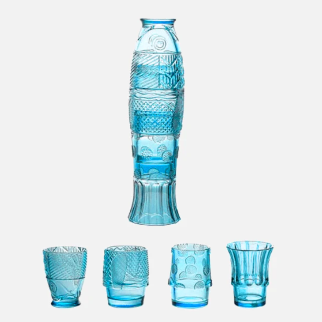 Koi Fish Stackable Glass Cup Set-Letifly Lights and Decor