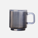 Vertical Stripes Glass Cup ridged texture glass mug for hot and cold drinks