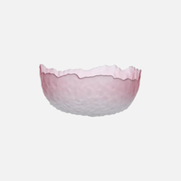 Frosted gradient dessert bowl textured glass bowl with petal edges for dessert
