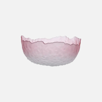 Frosted gradient dessert bowl textured glass bowl with petal edges for dessert