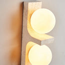 dual globe marble frosted glass wall lamp