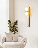 dual globe marble frosted glass wall lamp
