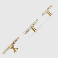 Natural White Turquoise Marble Brass