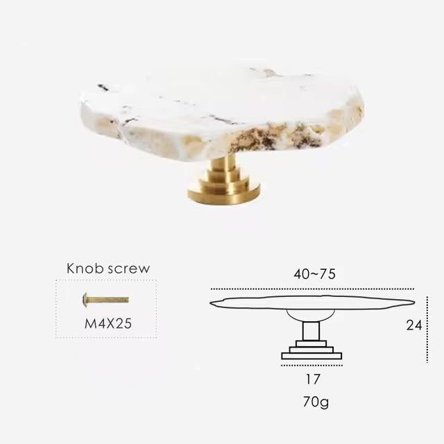 Luxe White Turquoise Stone Knob & Pull-Letifly Lights and Decor