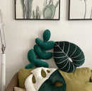 Leaf pillow plush green tropical decorative cozy sofa cushion