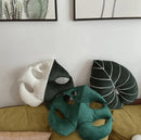 Leaf pillow plush green tropical decorative cozy sofa cushion