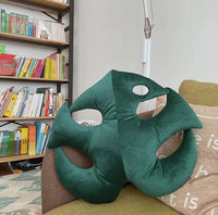 Leaf pillow plush green tropical decorative cozy sofa cushion