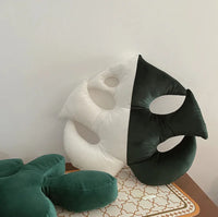 Leaf pillow plush green tropical decorative cozy sofa cushion