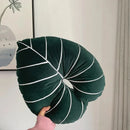 Leaf pillow plush green tropical decorative cozy sofa cushion