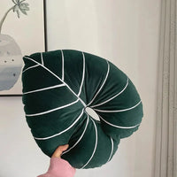 Leaf pillow plush green tropical decorative cozy sofa cushion