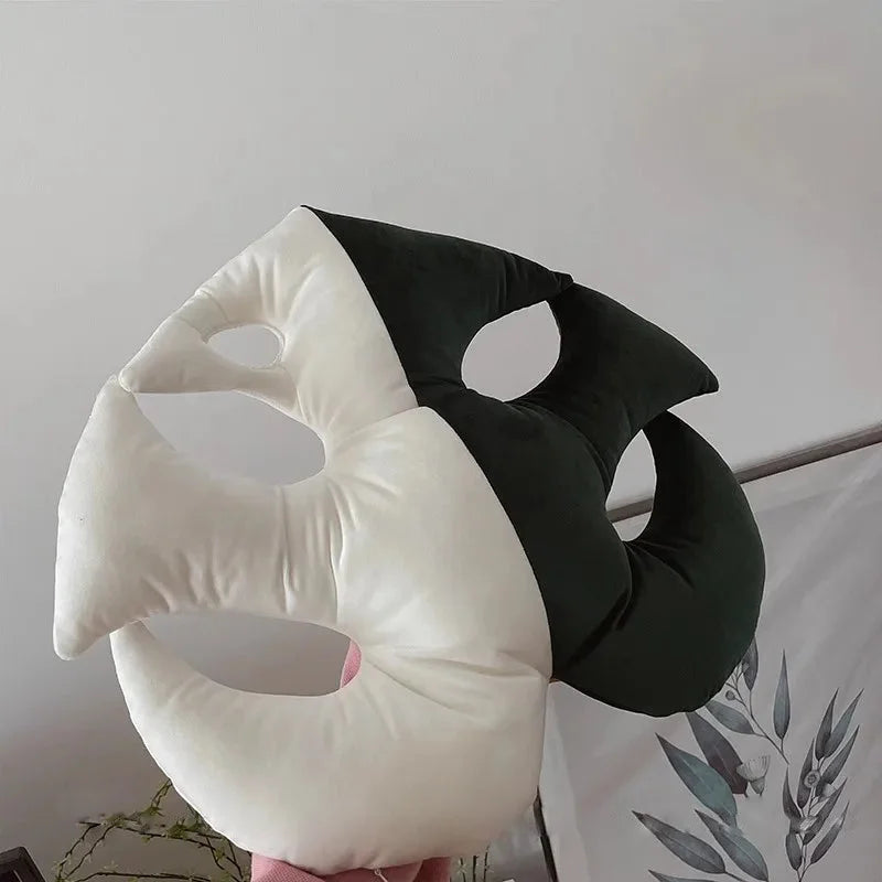 Leaf pillow plush green tropical decorative cozy sofa cushion