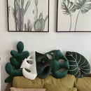 Leaf pillow plush green tropical decorative cozy sofa cushion