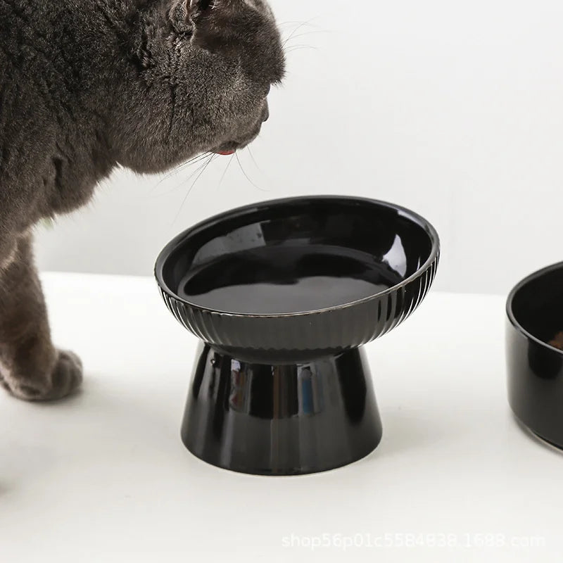 Midnight Paws Ceramic Pet Feeding Bowl