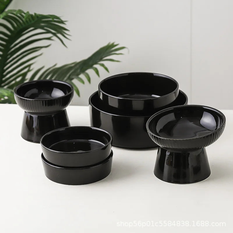 Midnight Paws Ceramic Pet Feeding Bowl