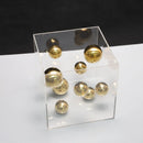 Abstract Metal Ball Artwork Square Acrylic Art Display Modern Sphere Aesthetic Decor