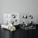 Abstract Metal Ball Artwork Square Acrylic Art Display Modern Sphere Aesthetic Decor