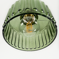 Round Green Pendant Lamp Glass brass