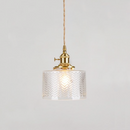 Round Transparent Glass Brass Pendant Lamp