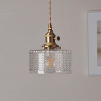 Round Transparent Glass Brass Pendant Lamp