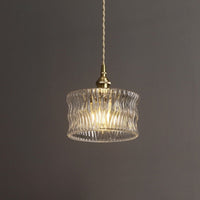 Round Transparent Glass Brass Pendant Lamp