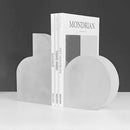 Monochrome Glass Non-Skid Bookends-Letifly Lights and Decor