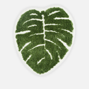 plush monstera bathroom rug anti skid bath mat leaf print