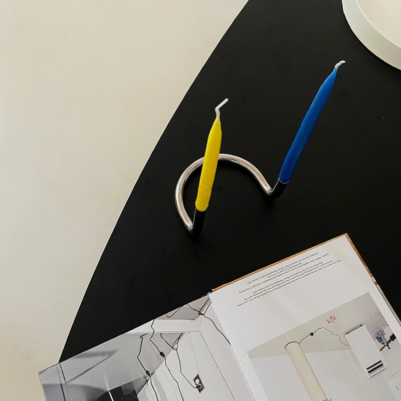 Morphed U Double Candle Holder-Letifly Lights and Decor