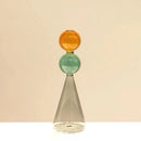 Multicolor glass vase modern stacked geometric decorative centerpiece