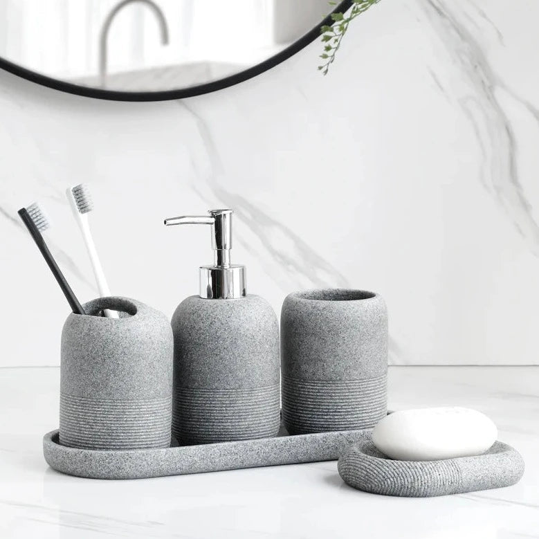 Naya Stone Bathroom Accessories Set-Letifly Lights and Decor