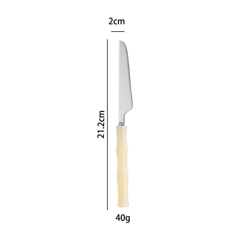 Stainless steel cutlery with acrylic handles - creative Western-style steak cutlery and dessert spoons-Letifly Lights and Decor