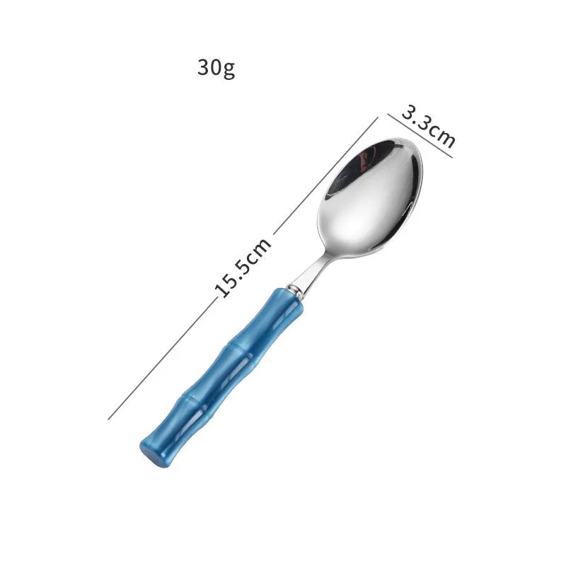 Stainless steel cutlery with acrylic handles - creative Western-style steak cutlery and dessert spoons-Letifly Lights and Decor