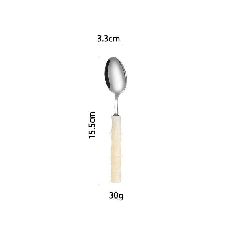 Stainless steel cutlery with acrylic handles - creative Western-style steak cutlery and dessert spoons-Letifly Lights and Decor