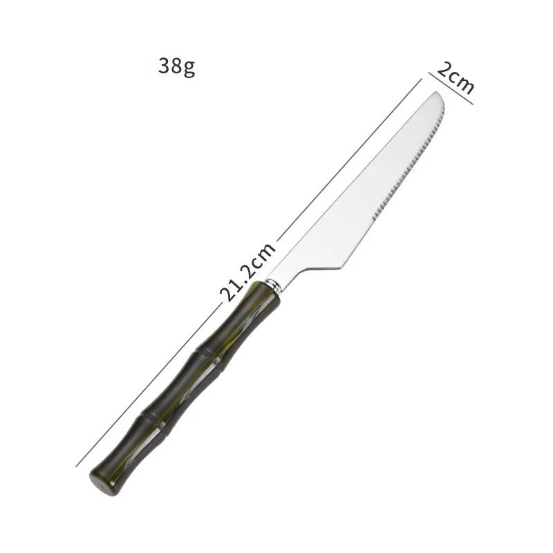 Stainless steel cutlery with acrylic handles - creative Western-style steak cutlery and dessert spoons-Letifly Lights and Decor