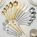 304 Rock Pattern Stainless Steel Western Tableware Golden Steak Knife, Fork, Spoon, Dessert Fork, Coffee Spoon, Hotel Restaurant Set-Letifly Lights and Decor